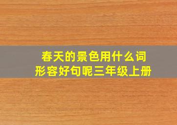 春天的景色用什么词形容好句呢三年级上册