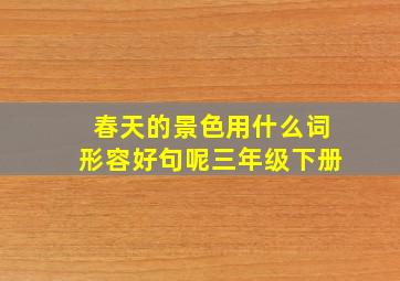 春天的景色用什么词形容好句呢三年级下册