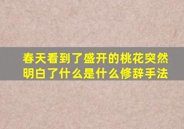 春天看到了盛开的桃花突然明白了什么是什么修辞手法