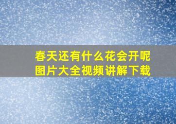 春天还有什么花会开呢图片大全视频讲解下载