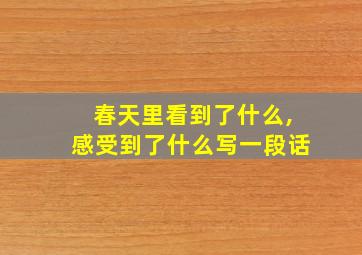 春天里看到了什么,感受到了什么写一段话