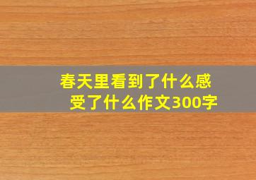 春天里看到了什么感受了什么作文300字