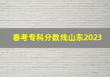 春考专科分数线山东2023