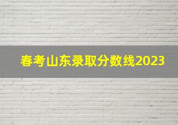 春考山东录取分数线2023