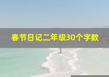 春节日记二年级30个字数