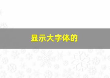 显示大字体的