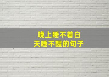 晚上睡不着白天睡不醒的句子