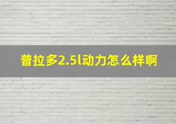 普拉多2.5l动力怎么样啊