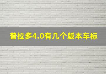 普拉多4.0有几个版本车标