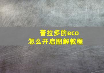 普拉多的eco怎么开启图解教程