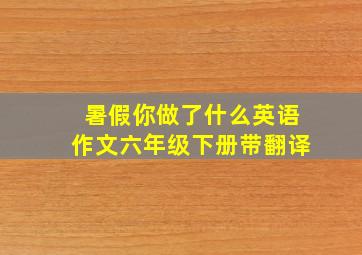 暑假你做了什么英语作文六年级下册带翻译