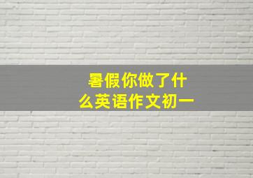 暑假你做了什么英语作文初一