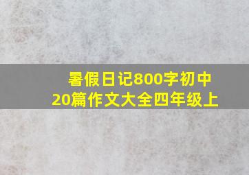 暑假日记800字初中20篇作文大全四年级上