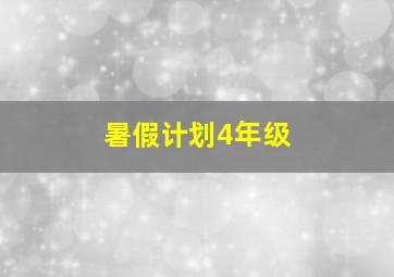 暑假计划4年级