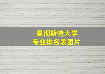 曼彻斯特大学专业排名表图片