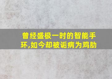 曾经盛极一时的智能手环,如今却被诟病为鸡肋