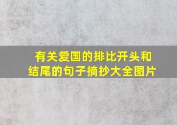 有关爱国的排比开头和结尾的句子摘抄大全图片