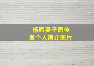 杨鸣妻子唐佳良个人简介图片