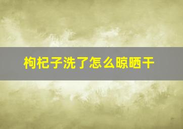 枸杞子洗了怎么晾晒干