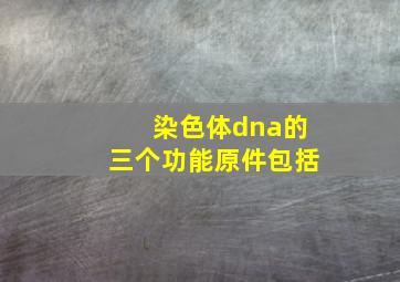 染色体dna的三个功能原件包括