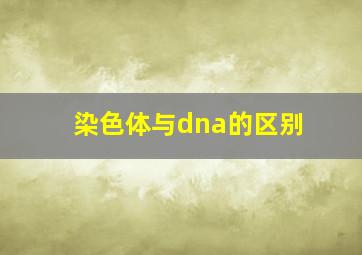 染色体与dna的区别