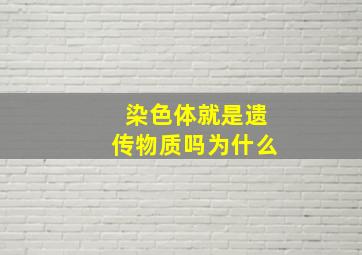 染色体就是遗传物质吗为什么