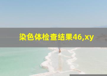 染色体检查结果46,xy