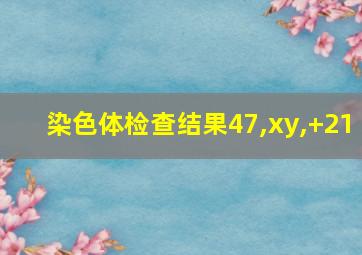 染色体检查结果47,xy,+21