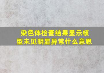 染色体检查结果显示核型未见明显异常什么意思