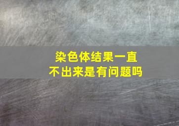 染色体结果一直不出来是有问题吗