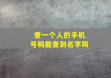 查一个人的手机号码能查到名字吗