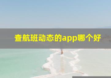 查航班动态的app哪个好