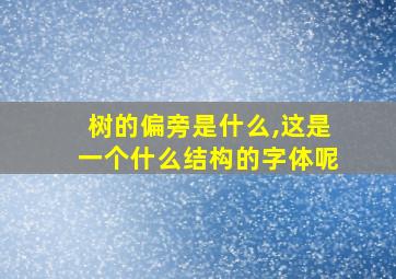 树的偏旁是什么,这是一个什么结构的字体呢