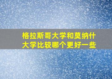 格拉斯哥大学和莫纳什大学比较哪个更好一些