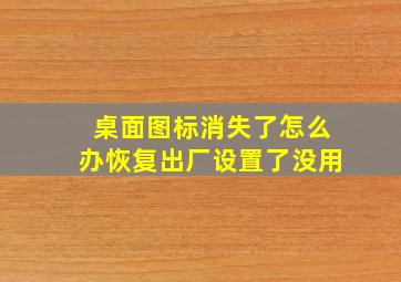 桌面图标消失了怎么办恢复出厂设置了没用