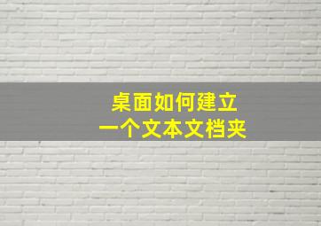 桌面如何建立一个文本文档夹