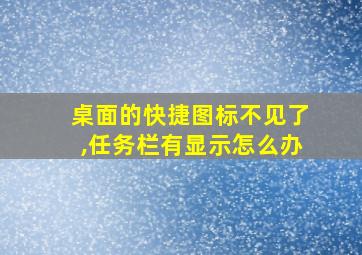 桌面的快捷图标不见了,任务栏有显示怎么办