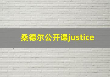 桑德尔公开课justice