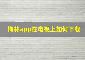 梅林app在电视上如何下载