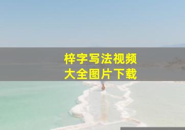 梓字写法视频大全图片下载