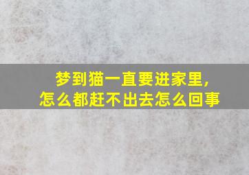 梦到猫一直要进家里,怎么都赶不出去怎么回事