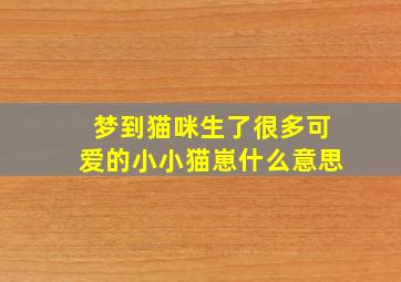 梦到猫咪生了很多可爱的小小猫崽什么意思