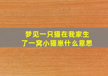 梦见一只猫在我家生了一窝小猫崽什么意思