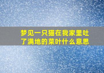 梦见一只猫在我家里吐了满地的菜叶什么意思