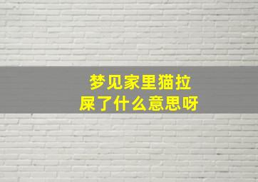 梦见家里猫拉屎了什么意思呀