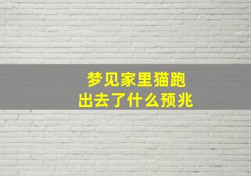 梦见家里猫跑出去了什么预兆