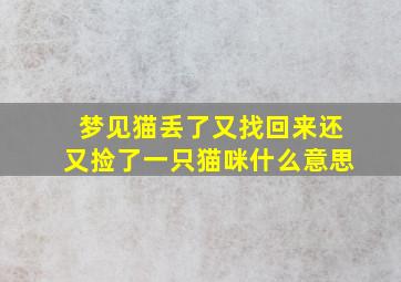 梦见猫丢了又找回来还又捡了一只猫咪什么意思