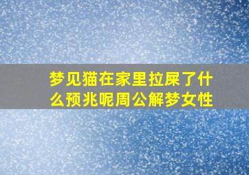 梦见猫在家里拉屎了什么预兆呢周公解梦女性