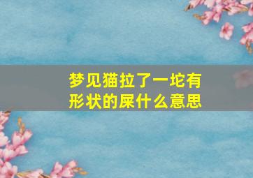 梦见猫拉了一坨有形状的屎什么意思