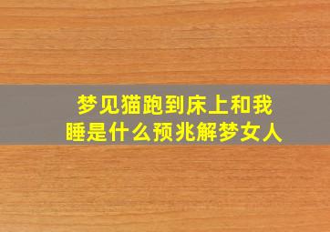 梦见猫跑到床上和我睡是什么预兆解梦女人